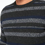 Round neck sweater - striped - 100% recycled