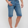 Short jean recyclé - Coupe droite - Ton clair