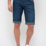 Short jean recyclé - Coupe droite - Ton foncé