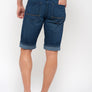 Short jean recyclé - Coupe droite - Ton foncé