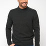 Pull col rond, boutonné épaule - Anthracite - 100% recyclé
