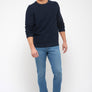 Pull col rond, manches raglan - Marine - 100% recyclé