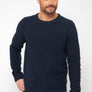 Pull col rond, manches raglan - Marine - 100% recyclé