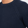 Pull col rond, manches raglan - Marine - 100% recyclé
