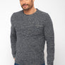 Pull col rond - Bleu gris - 100% recyclé