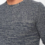 Pull col rond - Bleu gris - 100% recyclé