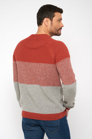 Round neck sweater - two-tone - 100% recycled