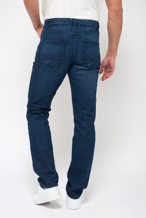 Pantalon jean recyclé - Coupe droite - Ton foncé