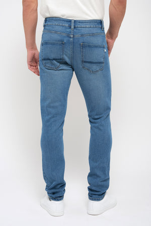 Pantalon jean recyclé - Coupe slim - Ton clair